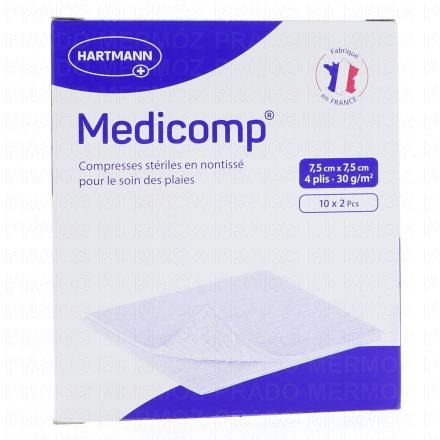 MEDICOMP Compresse non-tissé 10 sachets de 7,5cmx7,5cm 2