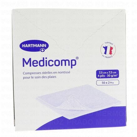 MEDICOMP Compresse non-tiss&eacute; (50 sachets de 7,5x7,5cm)