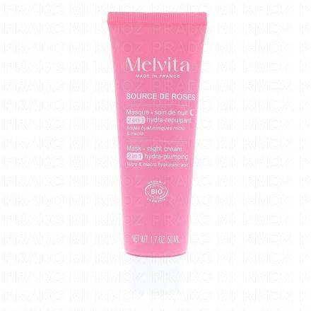 MELVITA Source de Roses - Masque 2en1 Hydra-Repulpant bio 50ml