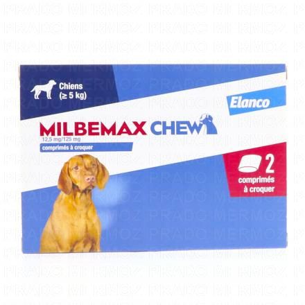 MILBEMAX Chew - Chien 2 comprim&eacute;s > 5kg &agrave; croquer