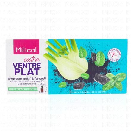 MILICAL Extra ventre plat charbon actif saveur menthe poivrée 7x10ml