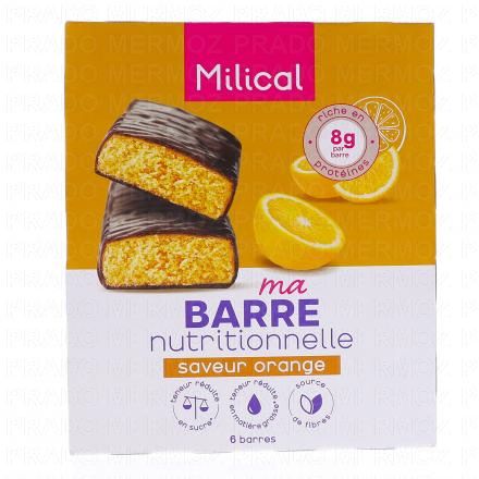 MILICAL Ma Barre Nutritionnelle saveur orange x 6