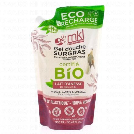 MKL Gel douche lait d'ânesse bio eco-recharge 900ml