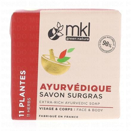 MKL Savon De Marseille Solide Surgras Ayurvédique aux 11 plantes 100g
