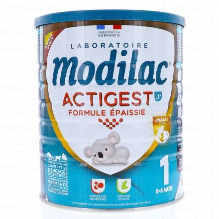 MODILAC Actigest Lf+ Lait 1er âge 0 à 6 mois Formule épaisse 800g