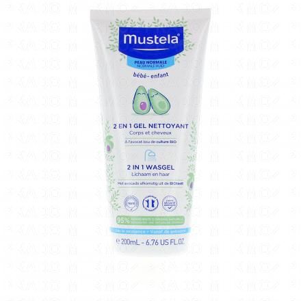 MUSTELA Bébé ''Peau normale'' 2 en 1 cheveux et corps tube 200ml