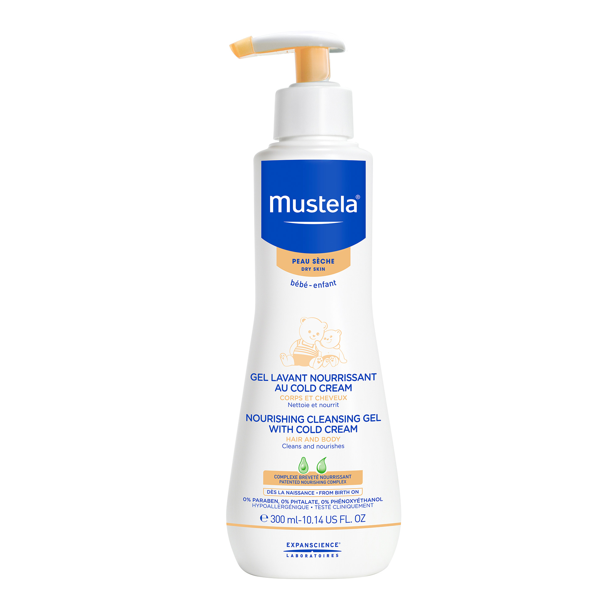 MUSTELA Peau sèche" Gel Lavant nourrissant au Cold-Cream nutri-protecteur flacon pompe 300ml"