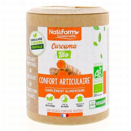 NAT & FORM Ecoresponsable - Curcuma bio 200 gélules - Parapharmacie Prado  Mermoz