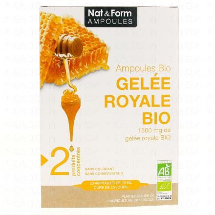 NAT & FORM Bio - Gelée Royale 1500mg 20 ampoules de 10ml