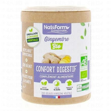 NAT & FORM Ecoresponsable - Gingembre Bio 200 gélules