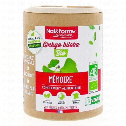 NAT & FORM Ecoresponsable - Ginkgo Biloba Bio 200 gélules