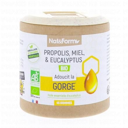 NAT & FORM Gommes propolis et miel bio x45