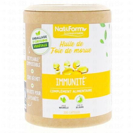 NAT & FORM Ecoresponsable - Huile de Foie de morue 200 capsules