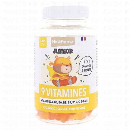 NAT & FORM Junior+ - 9 vitamines ours x60 gummies