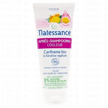 NATESSANCE Après-shampooing couleuràla carthame bio etàla kératine végétale tube 200ml
