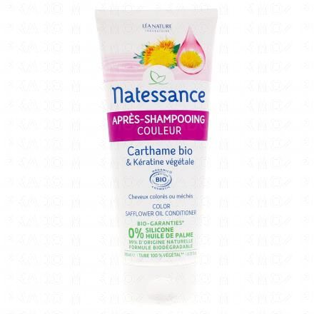 NATESSANCE Après-shampooing couleur à la carthame bio et à la kératine végétale tube 200ml