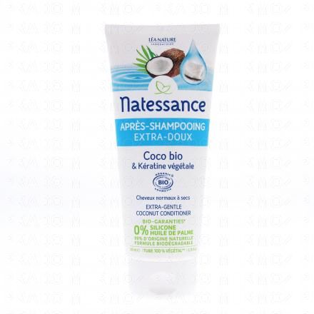 NATESSANCE Après shampooing extra doux coco bio et kératine végétale 200ml