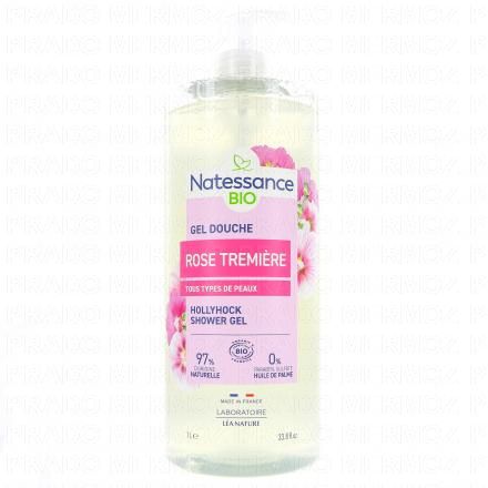 NATESSANCE Gel douche délicat à la Rose Trémière 1L