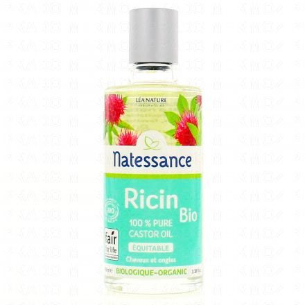 NATESSANCE Huile de ricin bio fortifiante et régénérante cheveux et ongles flacon 100ml