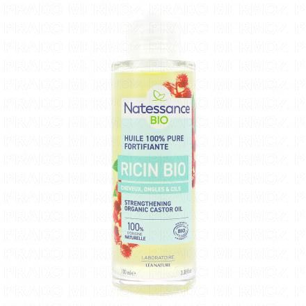 NATESSANCE Huile de ricin bio fortifiante et régénérante cheveux et ongles flacon 100ml