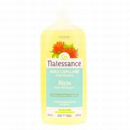 NATESSANCE Huile de ricin fortifiante et régénérante cheveux et ongles flacon 250ml