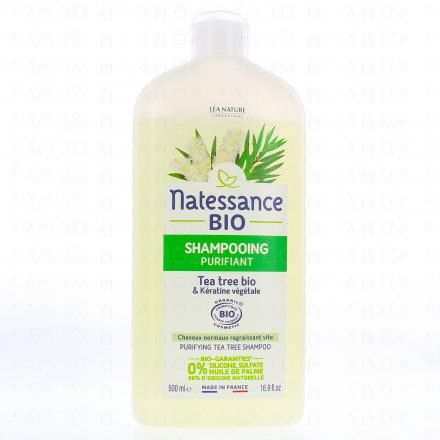 NATESSANCE Shampooing Équilibrant Purifiant Tea Tree bio (500ml)