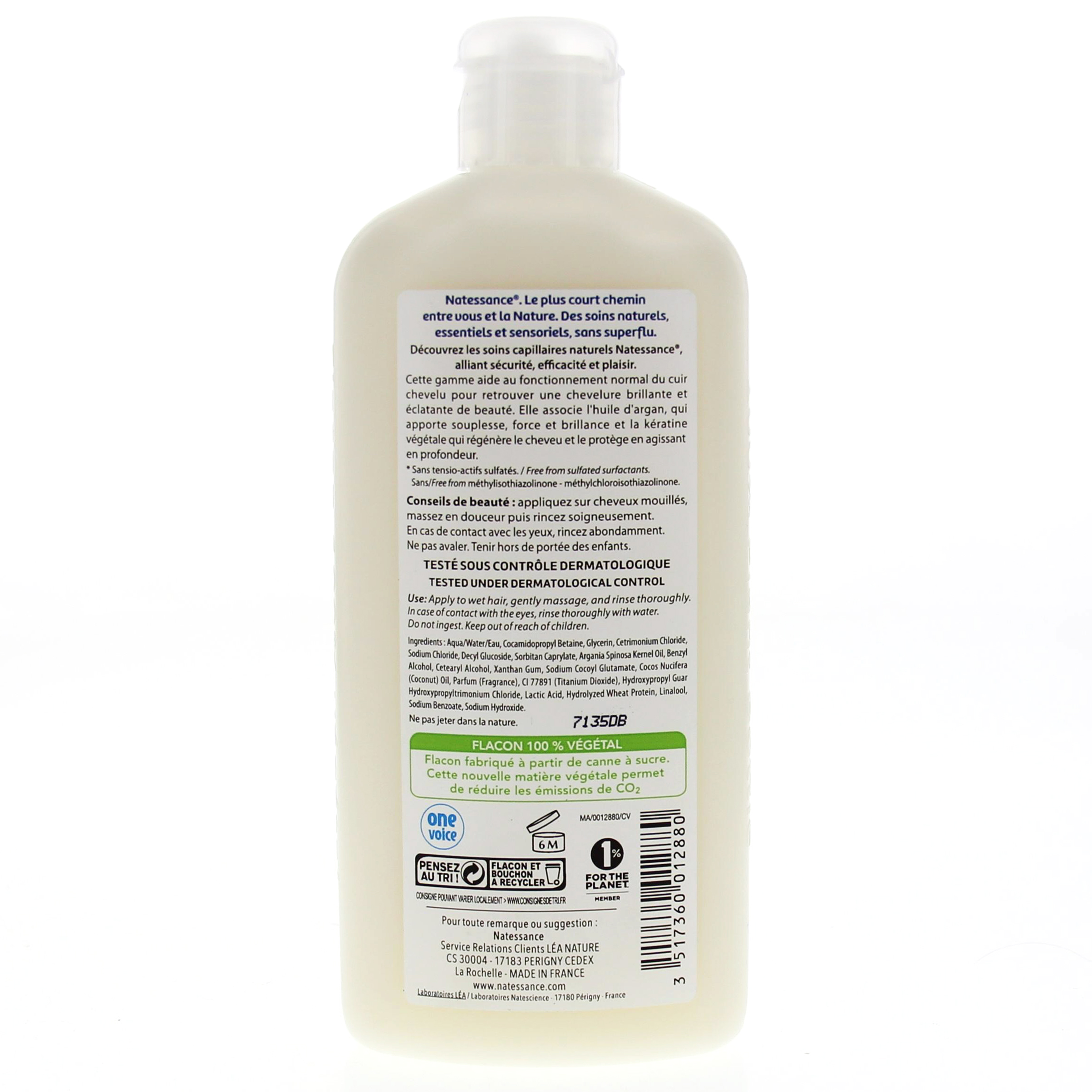 Natessance - Shampooing À l'Argan et à la Kératine Végétale, 250ml -  Pharmacie Cap3000