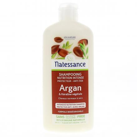 NATESSANCE Shampooing Nutrition Intense Argan&Kératine Végétale 250ml