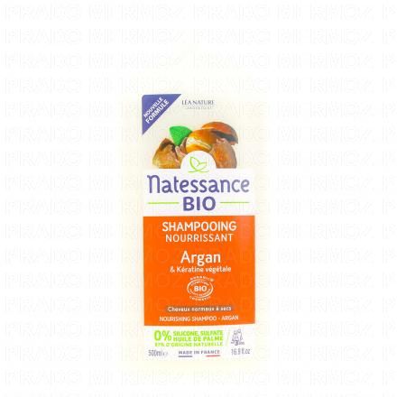 NATESSANCE Shampooing nourrissant argan & kératine végétale flacon 500ml