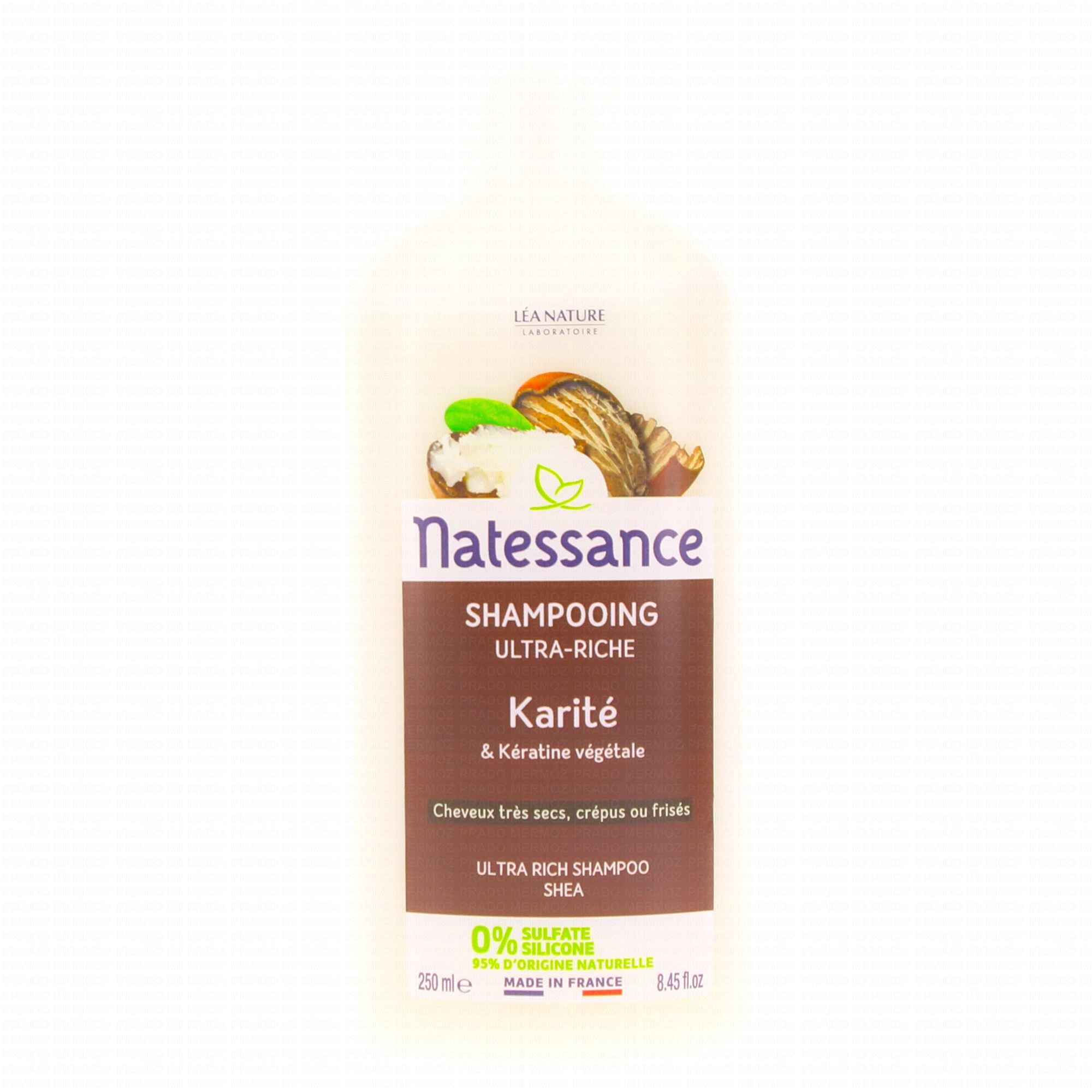 NATESSANCE Shampooing ultra nourrissant karité et kératine végétale flacon  250ml - Parapharmacie Prado Mermoz