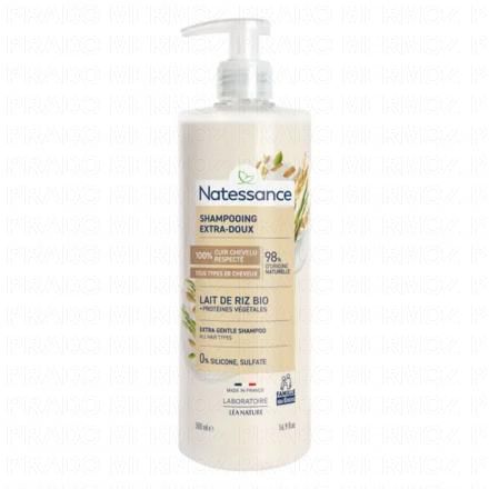 NATESSENCE Shampooing extra-doux au lait de riz bio (500ml)