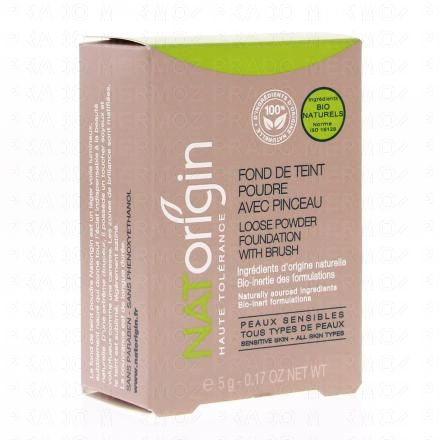 NATORIGIN Fond de teint poudre bio avec pinceau (n°12 cashmere)