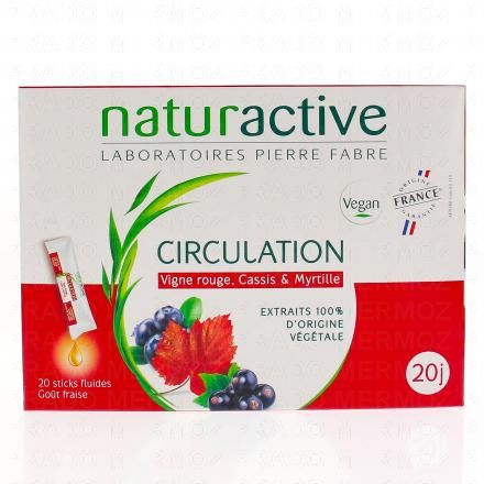 NATURACTIVE Circulation Vigne Rouge, Cassis et Myrtille 15 sticks à diluer