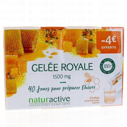 NATURACTIVE Gelée royale Sticks à diluer (2 boites de 20 sticks)