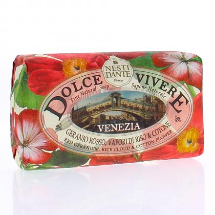 NESTI DANTE Dolce Vivere - Savon solide g&eacute;ranium rouge, nuage de riz, fleur de coton 250g
