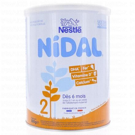NESTLE Nidal Lait de Suite 2ème âge 800g