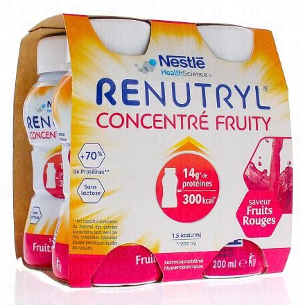 NESTLE Renutryl Concentré fruity saveur fruits rouges 4x200ml