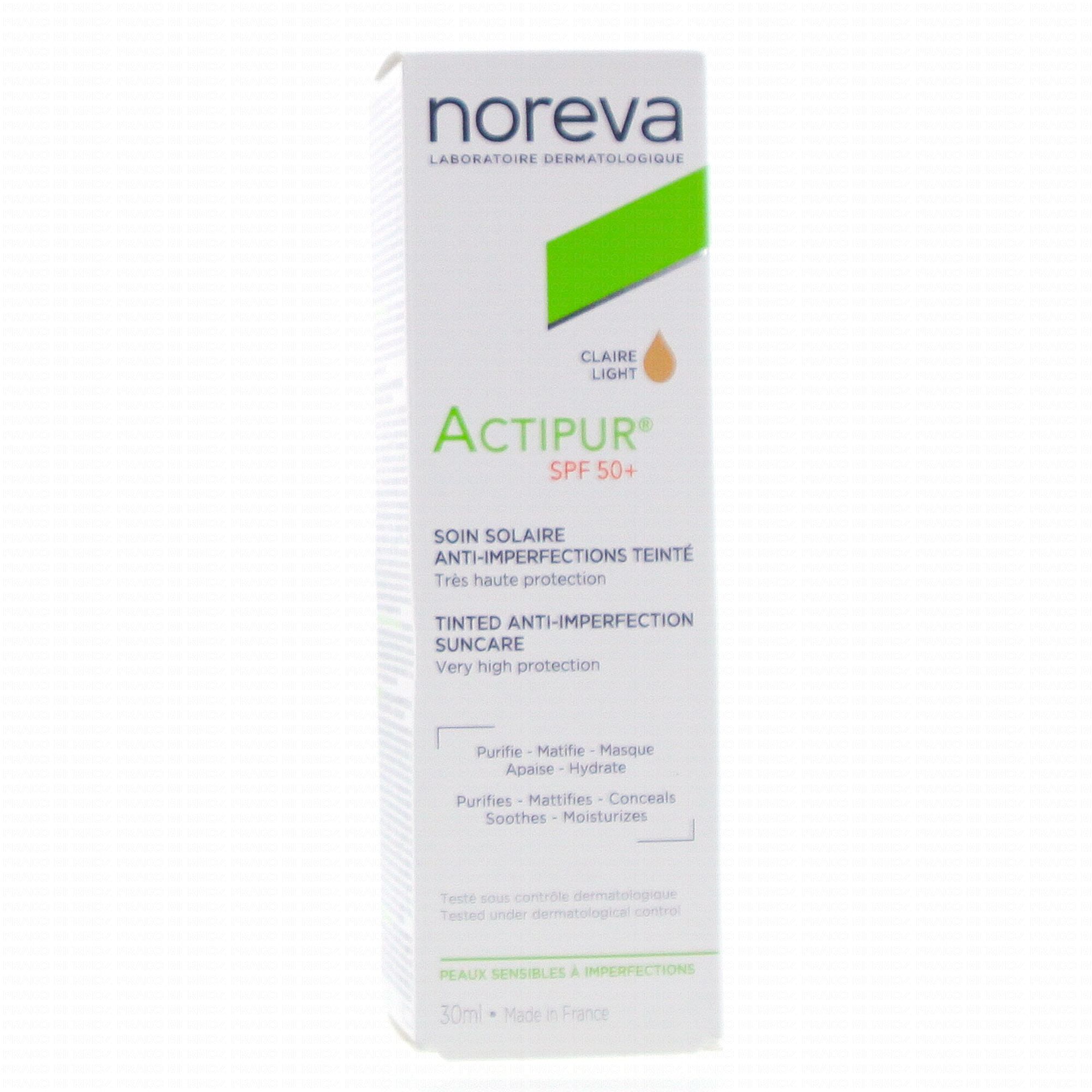 NOREVA Actipur SPF50+ Soin solaire anti imperfections teinté Tube