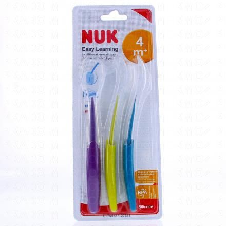 NUK Easy learning - Cuillères douces silicone +4mois (lot de 3)