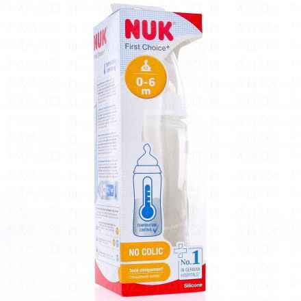 NUK First Choice+ - Biberon 1er âge 0-6mois 300ml (blanc)