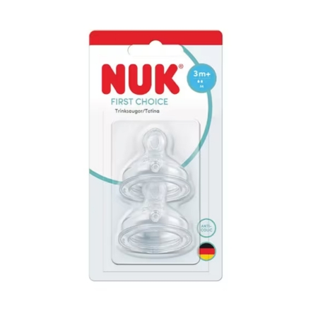 NUK First Choice T&eacute;tines physiologiques 3mois+ Taille M x2