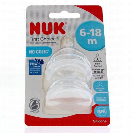 NUK - Tétines First Choice 6-18 mois taille M (x2)