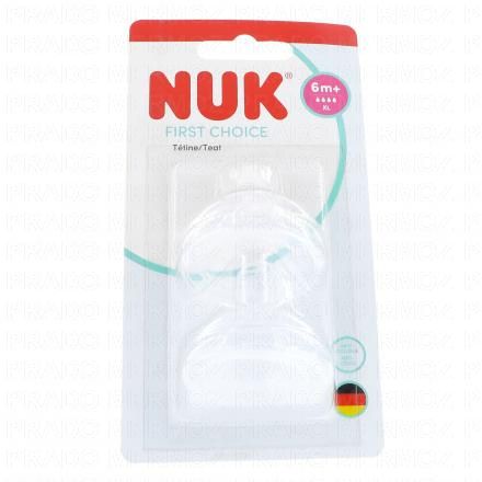 NUK First choice - Tétines physiologiques 6mois+ taille XL