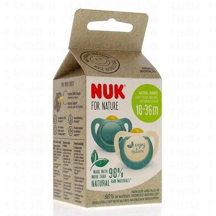 NUK For nature - Sucettes x2 18-36 mois (vert)