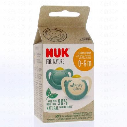 NUK For nature Sucettes x2 0-6mois (vert)