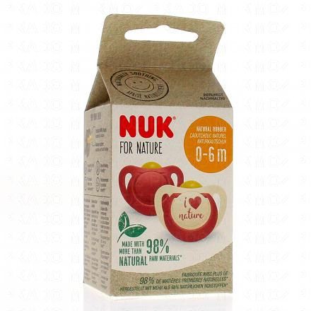 NUK For nature Sucettes x2 0-6mois (rose)