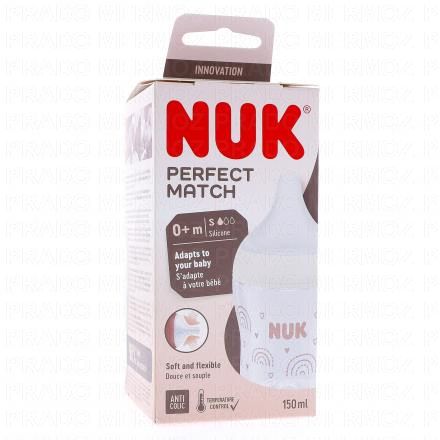 NUK Perfect Match - Biberon +0mois blanc 150ml