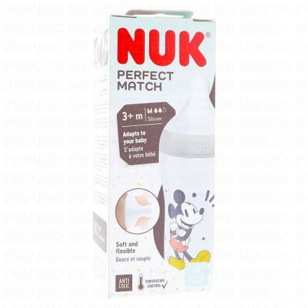 NUK Perfect Match - Biberon +3mois 260 ml (mickey)