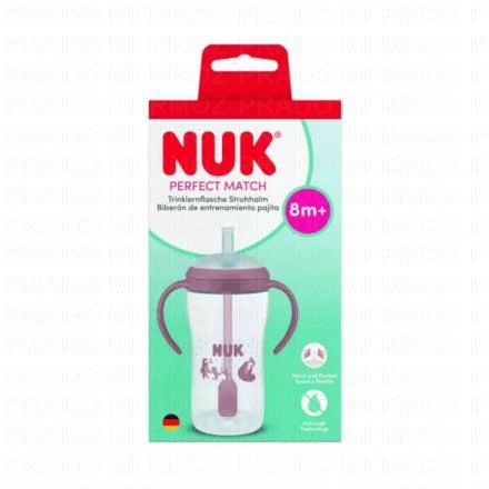 NUK Perfect Match - Tasse d'apprentissage paille dès 8mois 260ml (rose)