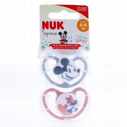 NUK Space Disney Baby Sucettes 0-6mois x2 (minnie)